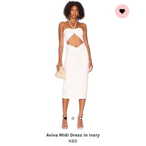 REVOLVE Aviva Ivory Cutout Midi Dress